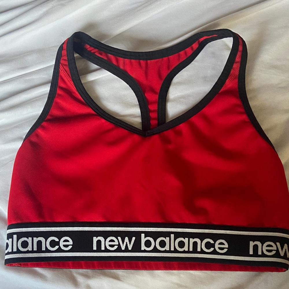 New Balance Red and Black Sports Bra